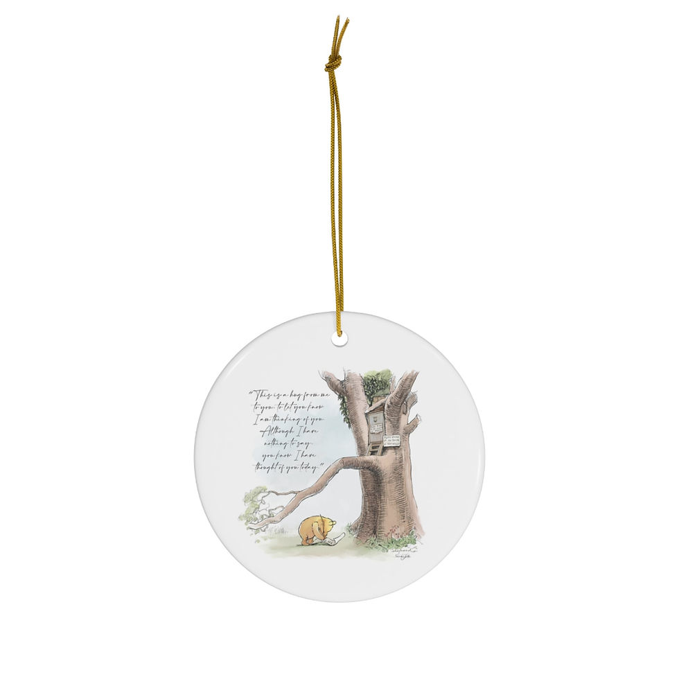 Thumbnail: Classic Winnie the Pooh Ceramic Ornament with Sentiment-Christmas-Birthday
