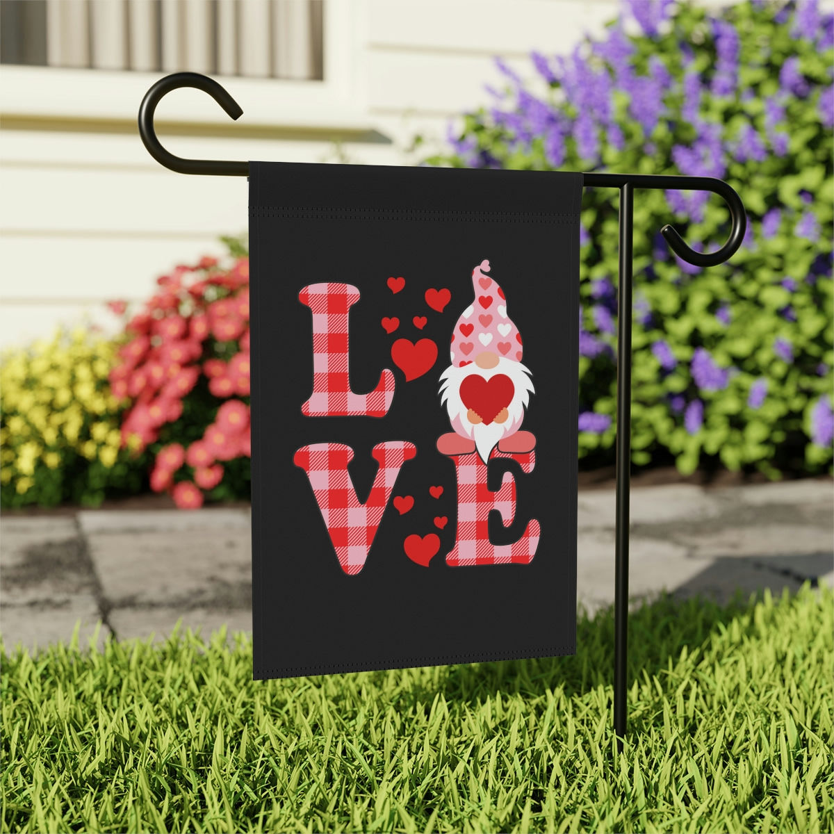 Valentine's Gnome Love House & Garden Flag Banner