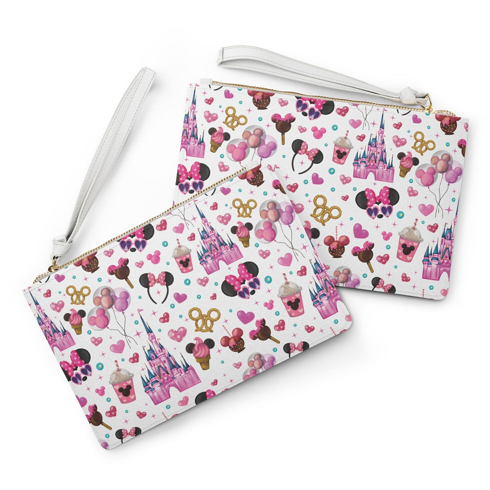Thumbnail: Magic Kingdom Pink Faux Vegan Leather Clutch Bag