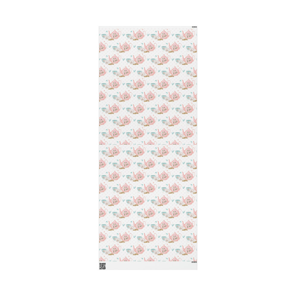 Thumbnail: Tea party Wrapping Papers, Tea Time baby shower, Birthday Party, Mother's Day 