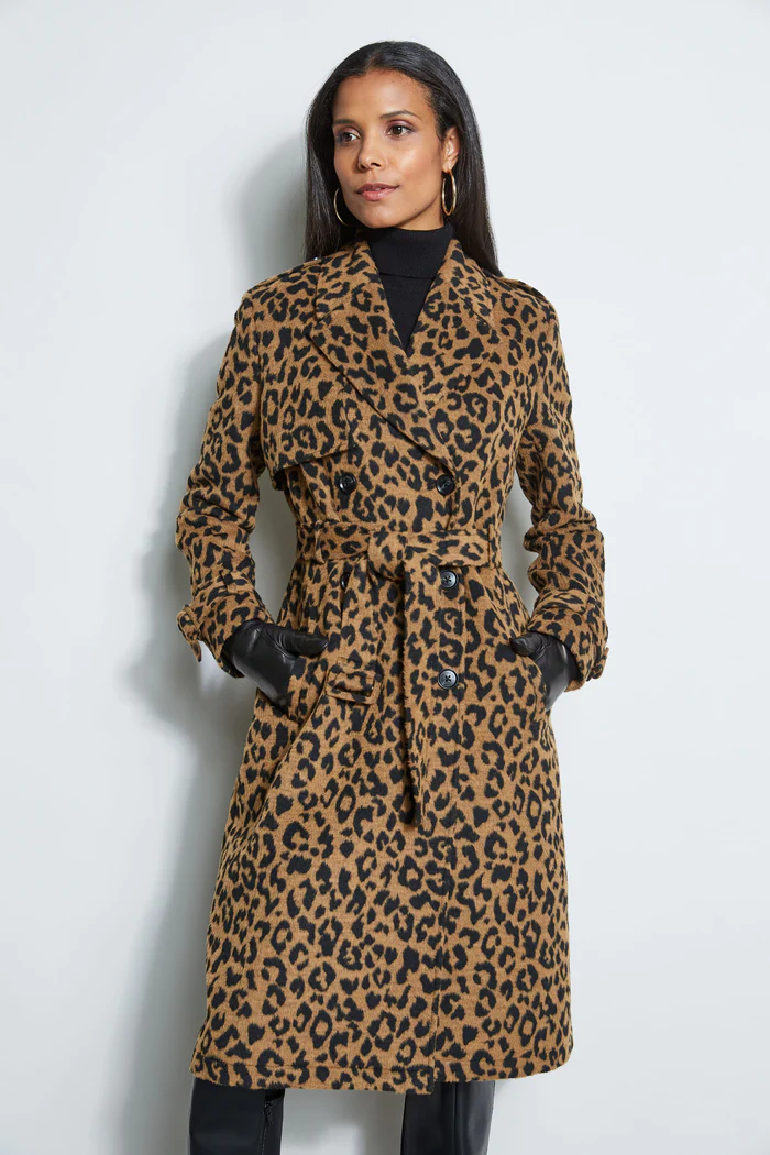 Girl in leopard print fur coat