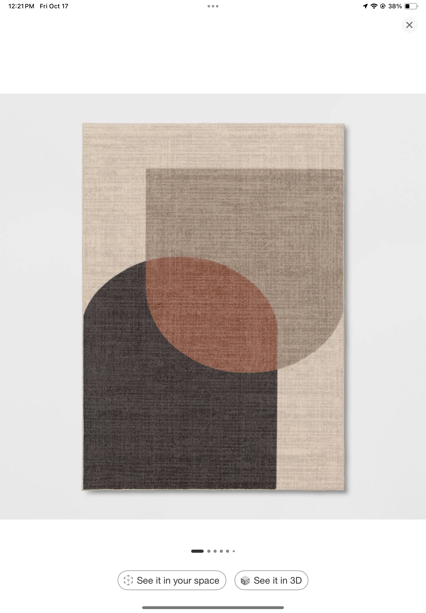 Threshold - 5'x7' Abstract Geometric Area Rug Beige/Brown