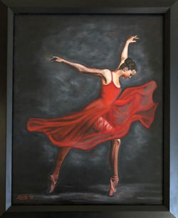 "Dancer in Red" - framed