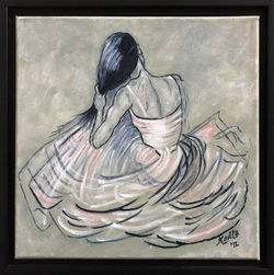 "Seated Dancer Holding Hair"