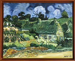 Homage to Van Gogh - "Thatched Cottages In Cordeville"