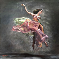 "Dancer in Multi-Colored Dress"