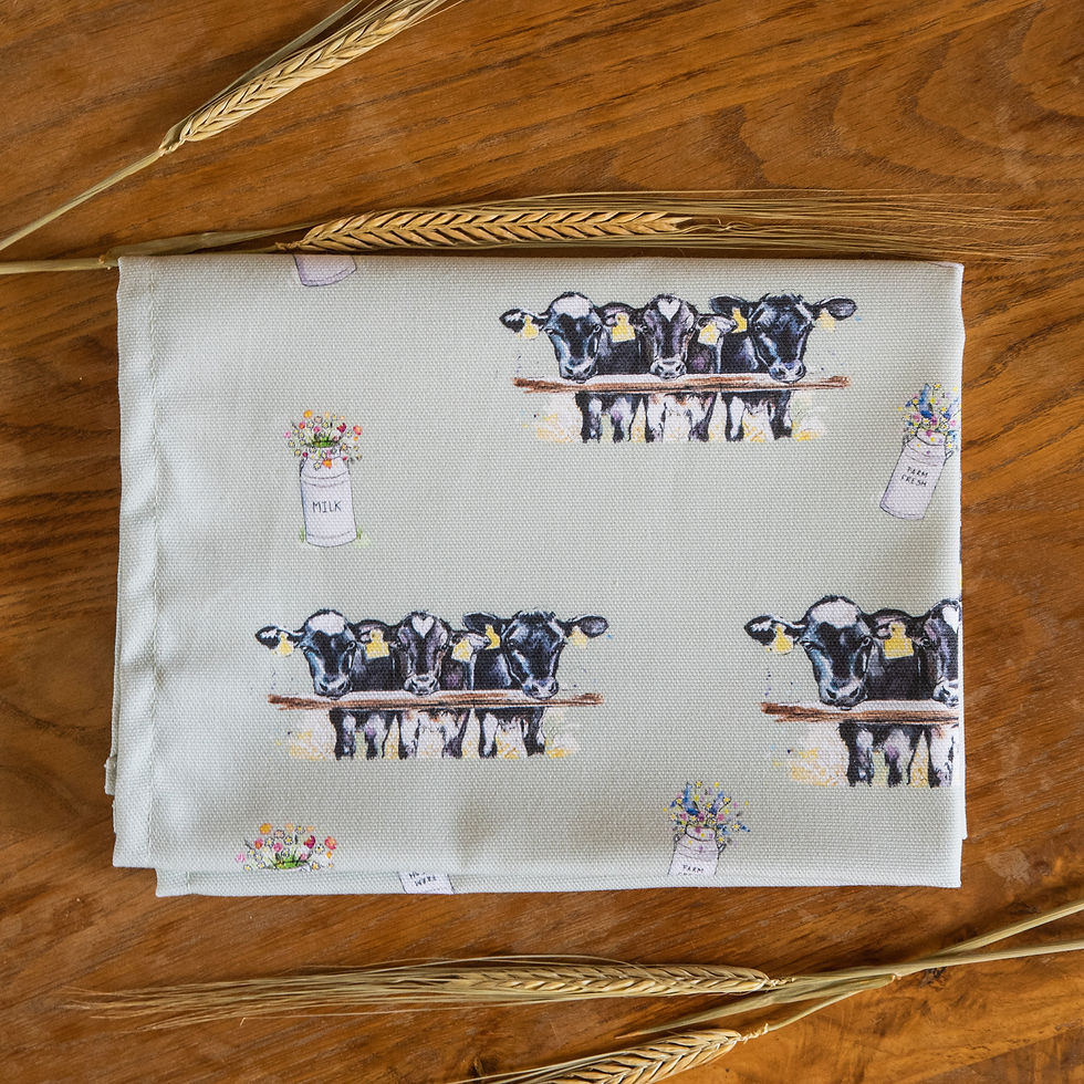 Thumbnail: Dairy Calves and Milk Churns  Tea Towel