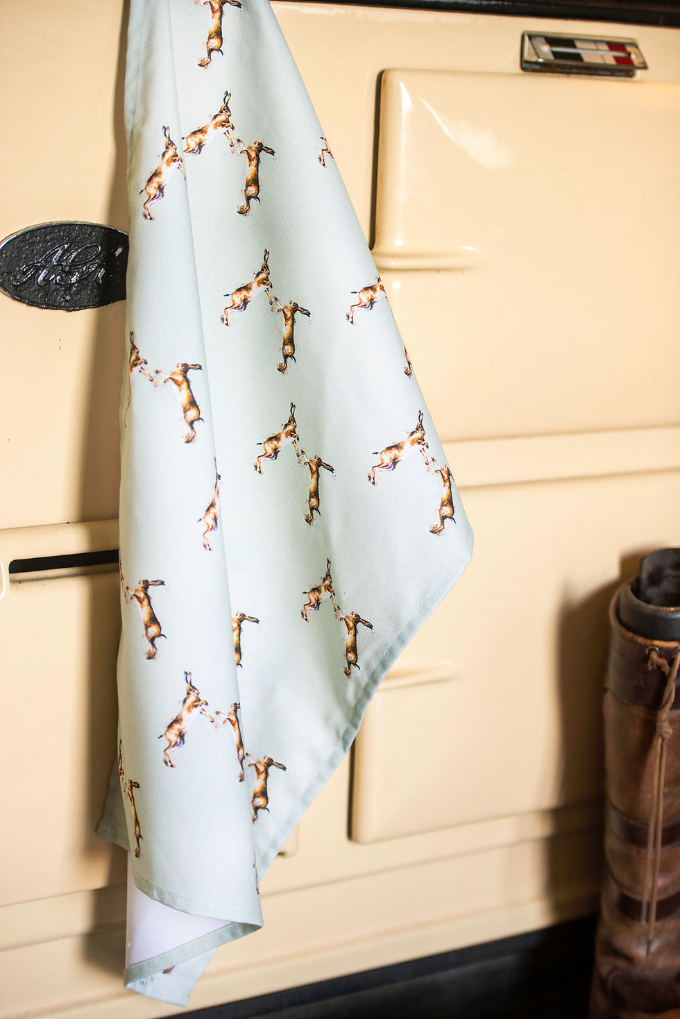 Thumbnail: Boxing Hares Cotton Tea Towel