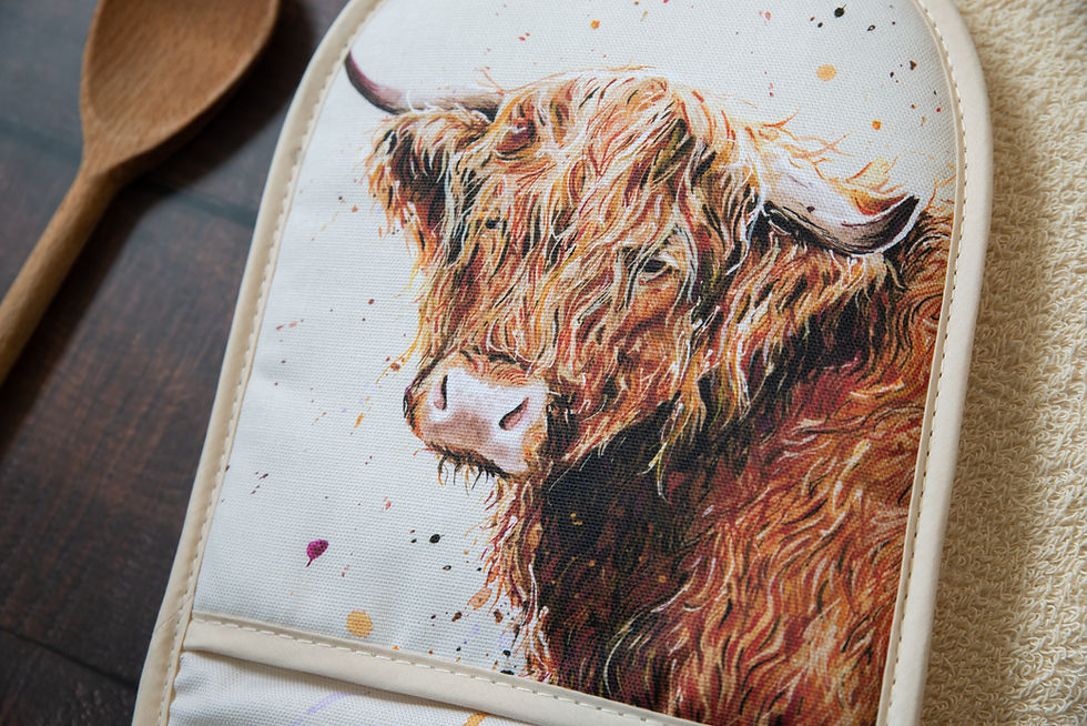 Thumbnail: Fergus the Highland - Luxury Double Oven Gloves