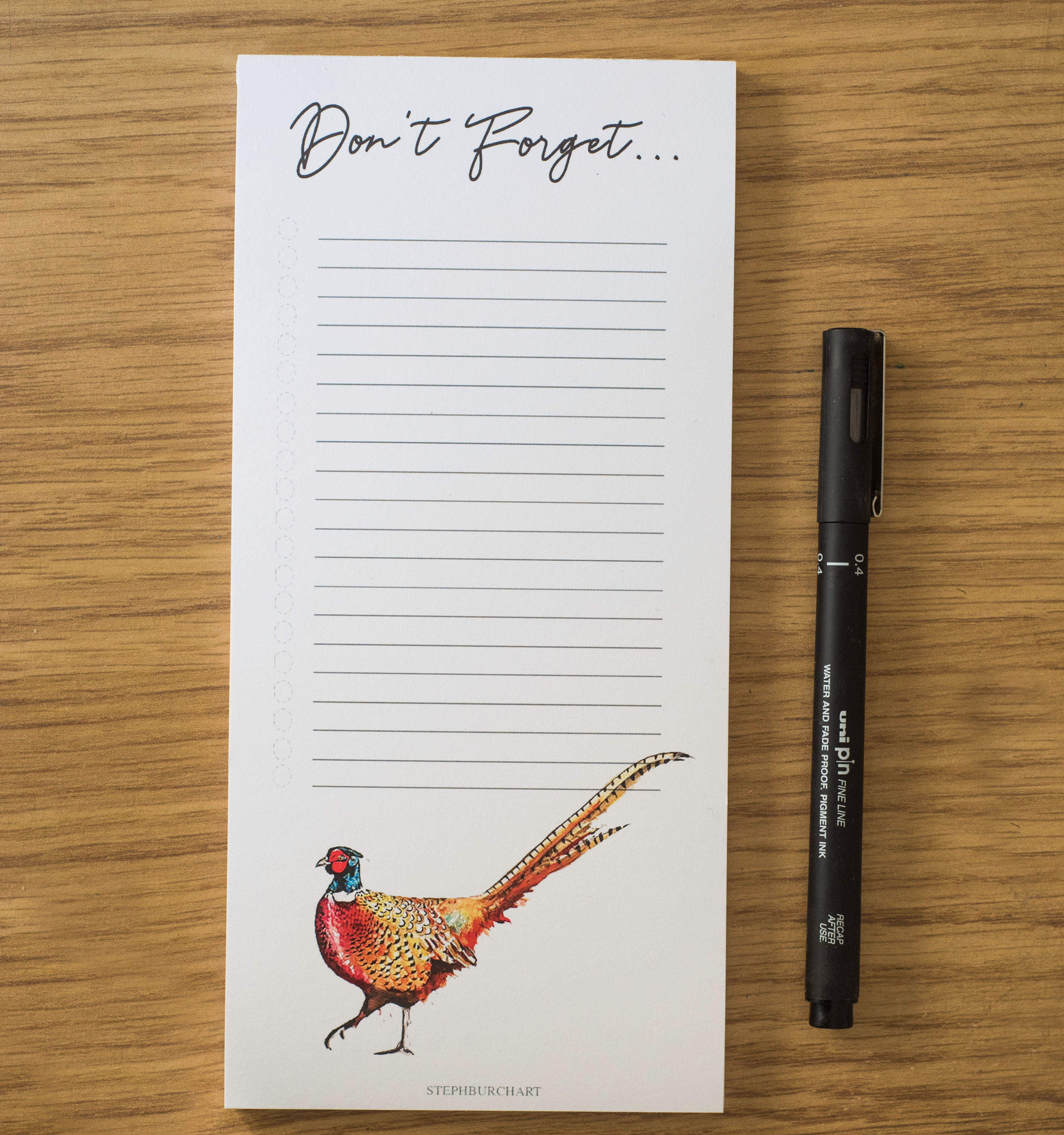 Pheasant "Don't Forget" - List Pad