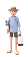 3d-illustration-cartoon-character-young-backpacker-man-wearing-sombrero-travel-with-white-