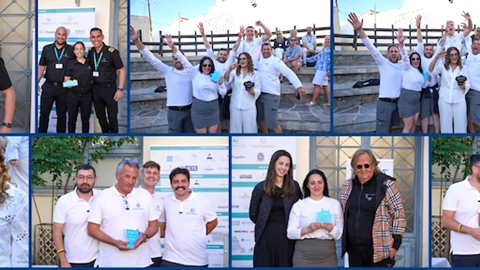 Award Winning professional yacht charter crew at the EMMYS Show in Nafplio Greece, 2025.