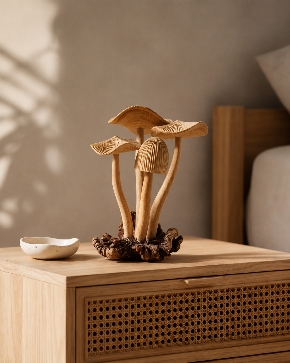 Wooden Mushroom Sculpture