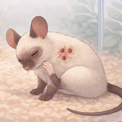 souris domestiques avec parasites externes