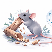 souris qui se fait les dents