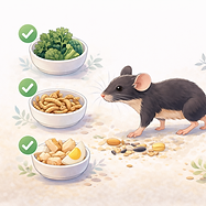 choix possible de compléments frais pour la souris fancy