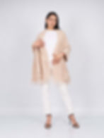 Beige Alpaka Stola Bouclé elegant Damen