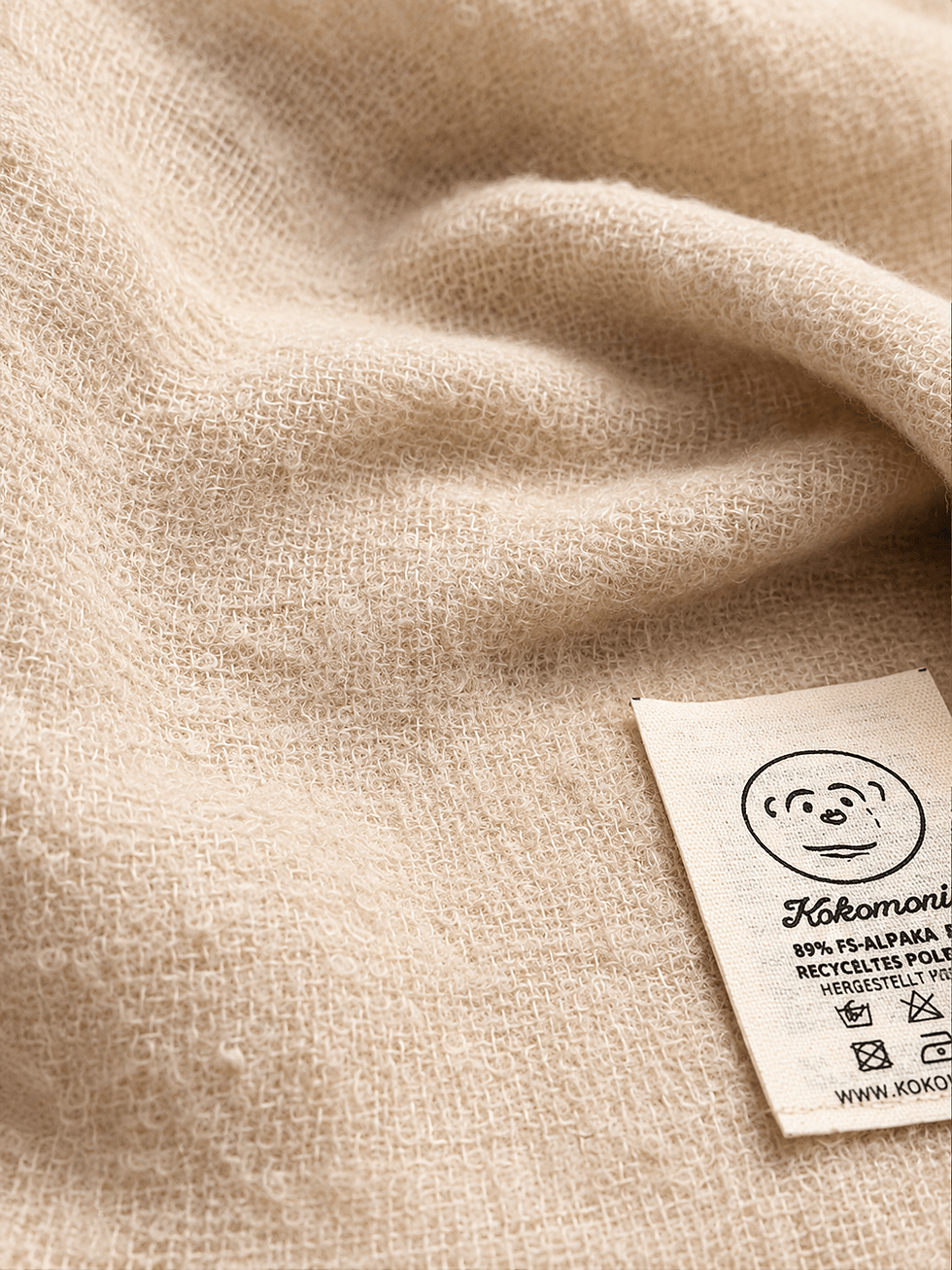 Weicher Alpaka Schal für Damen in Beige – elegante große Stola