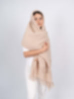 Alpaka Stola Bouclé beige für Damen — KOKOMOMO