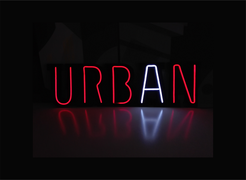 Palavra Urban em néon led