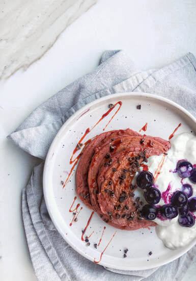 Pink Banana Pancakes