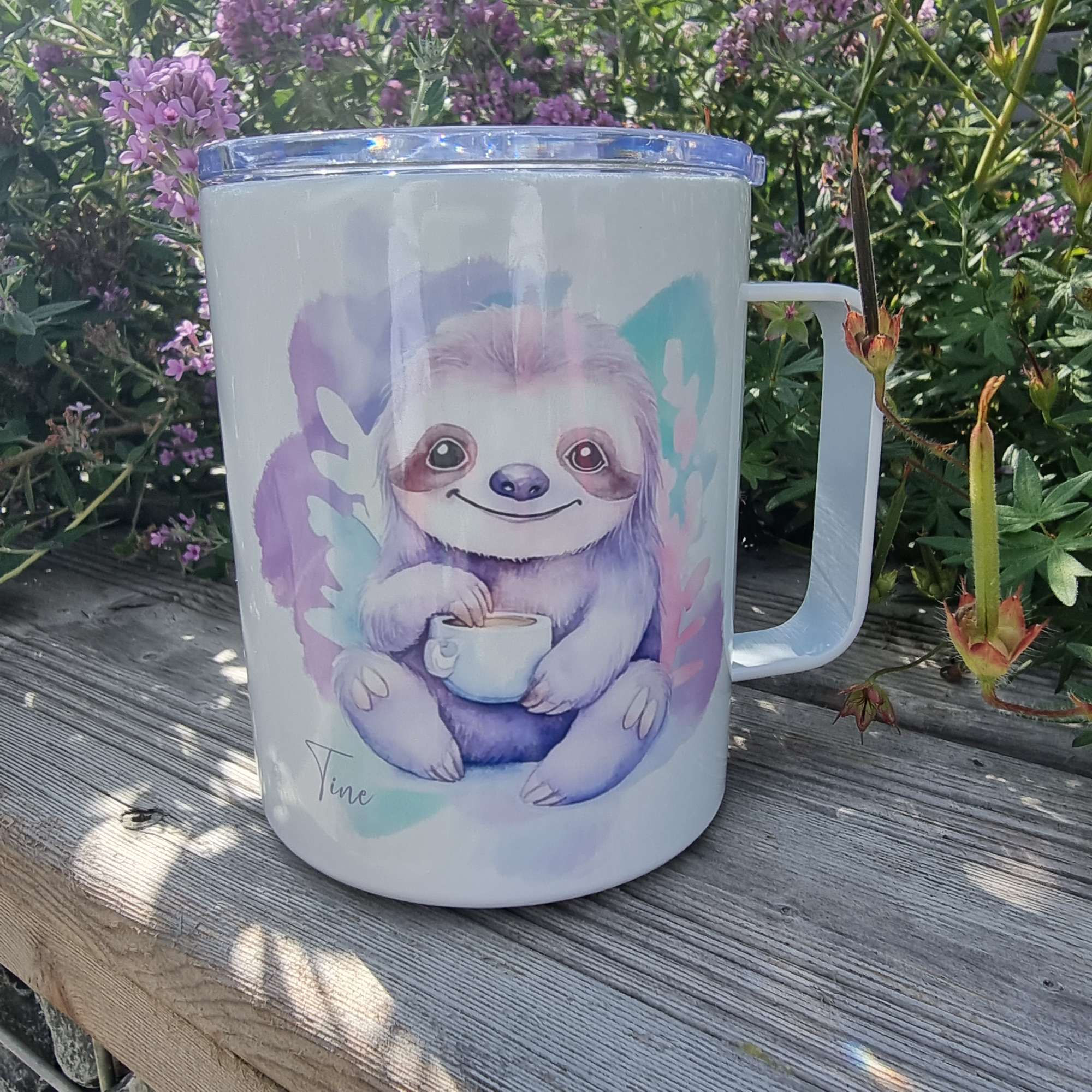 Thermotasse Faultier personalisiert