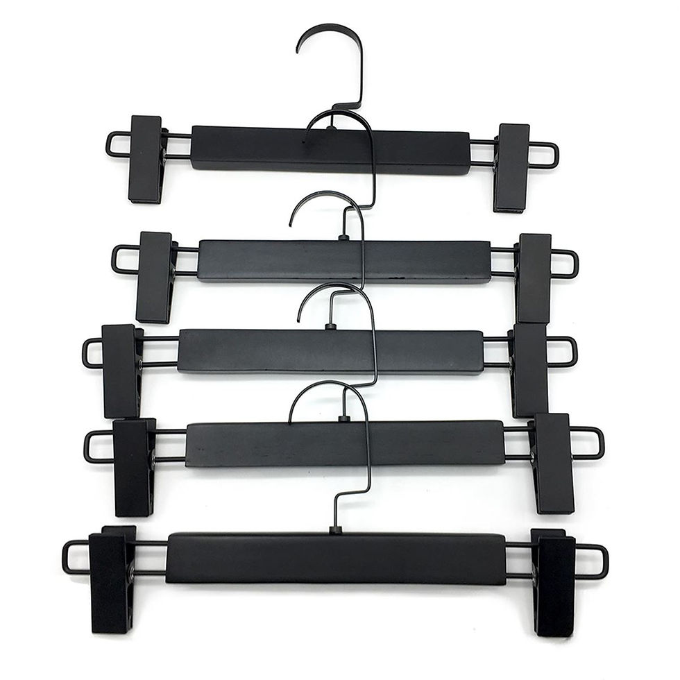 Thumbnail: Wooden Dress Pants Clip Hanger / WH-028AB Black
