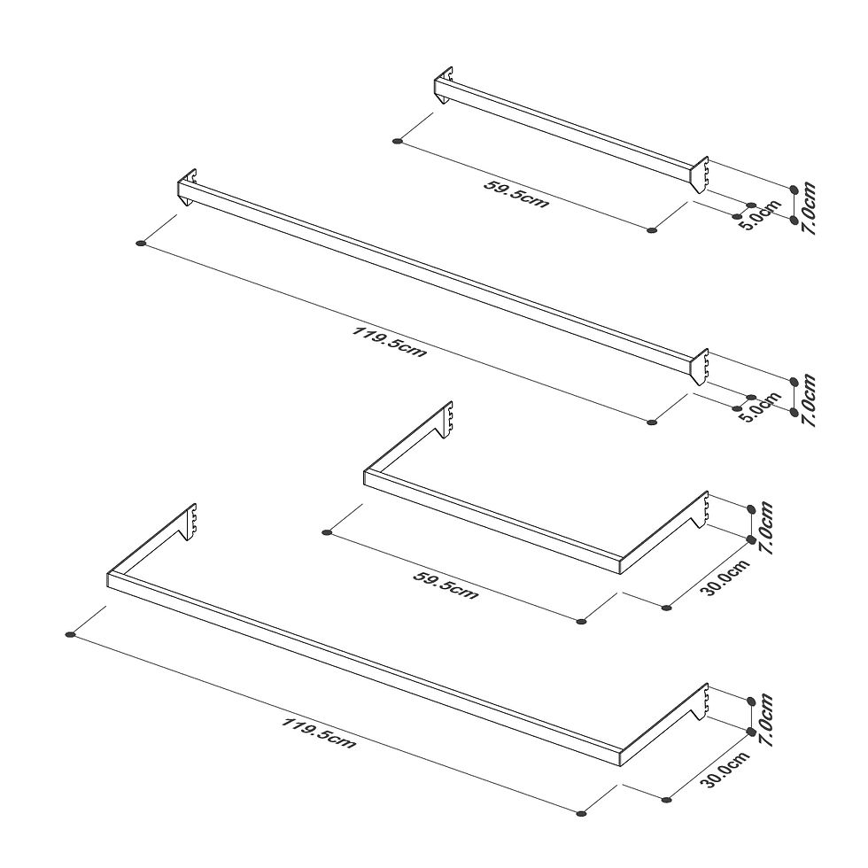 Thumbnail: IVY - Rectangular Pipe Bracket Hanging Bar
