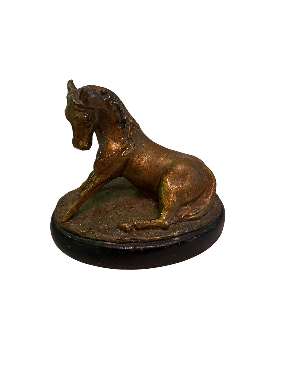 Thumbnail: Art deco messing paard geweldige patina 
