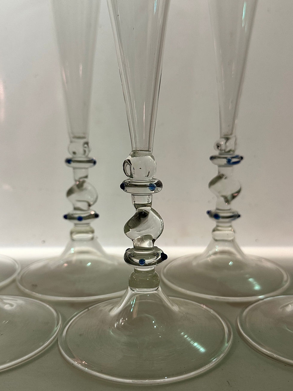 Thumbnail: Jos Böhm Fluitglas 6 stuks handgeblazen