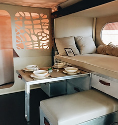 Binnen interieur van een Mobile Van