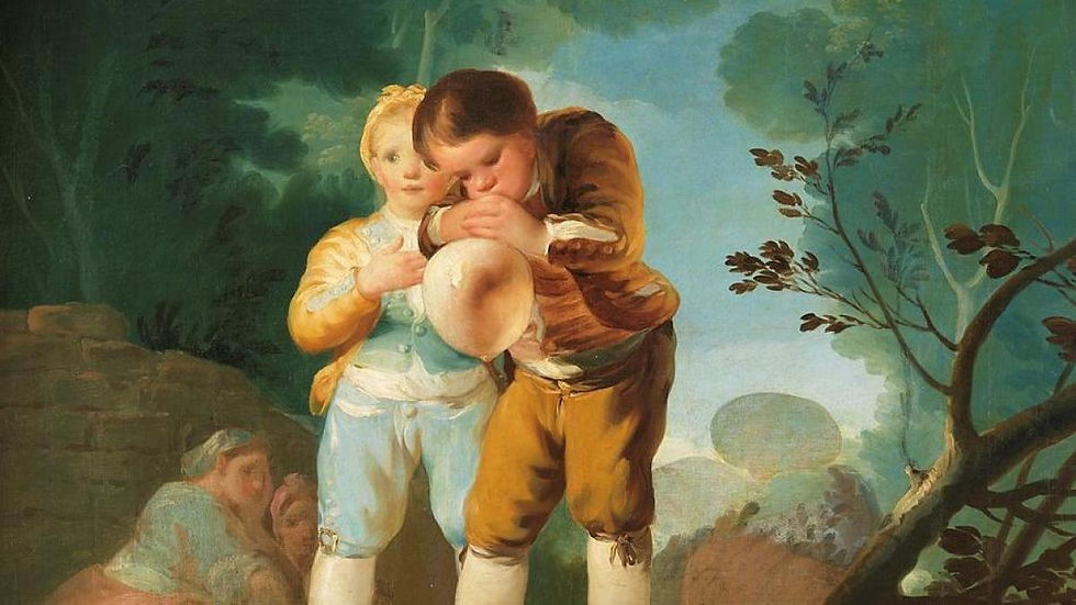 Niños inflando una vejiga de Goya