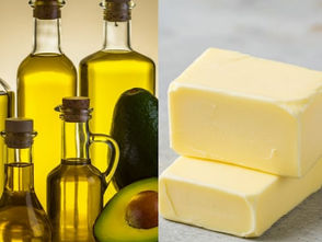 Flaskor på växtbaserade oljor och smör