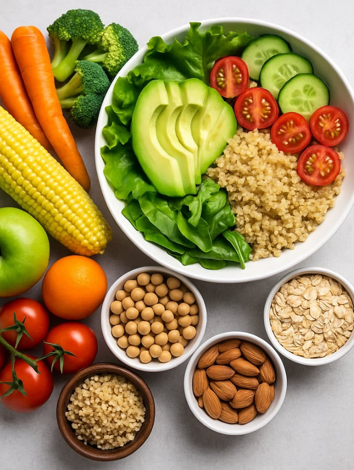 Skålar med växtbaserad wholefood