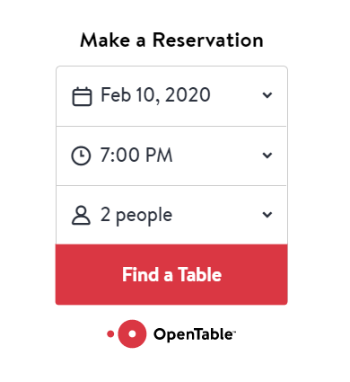 an example of an opentable widget