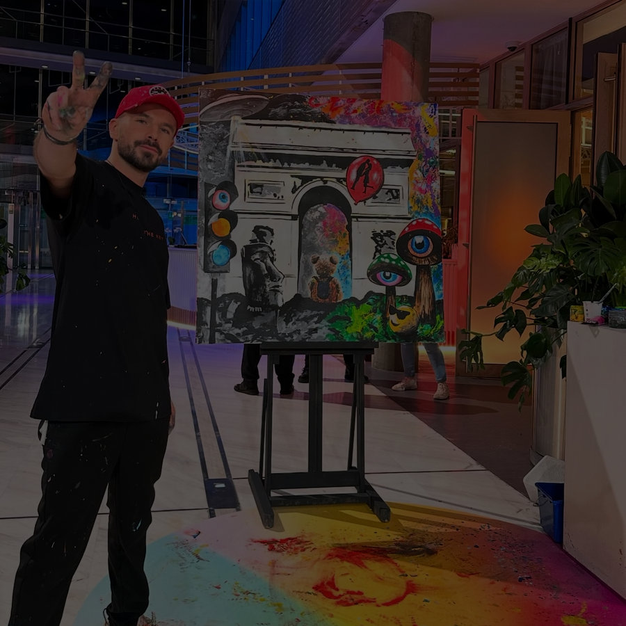 Live painting Téléthon sur France 3