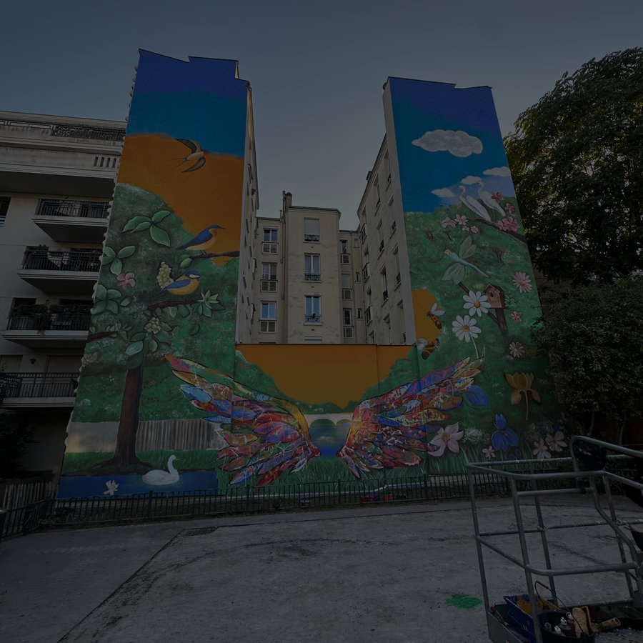 Fresque monumentale de 20 mètres à Levallois
