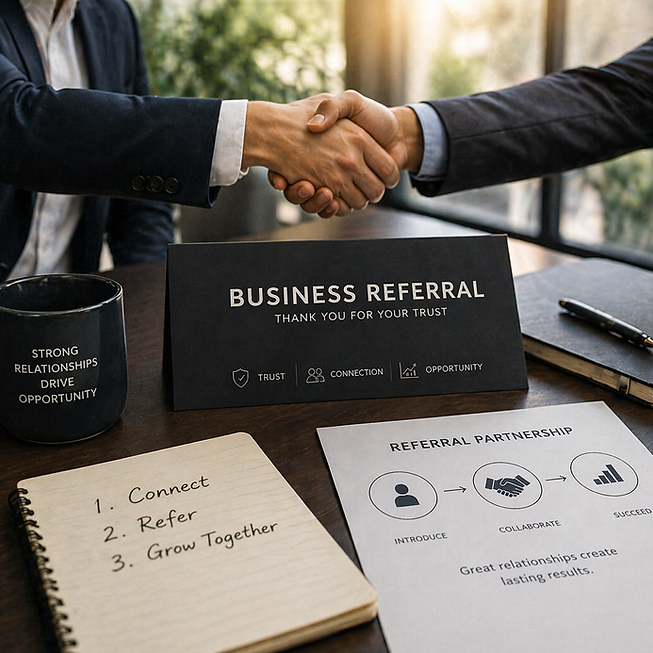 Business handshake for Pyzolo referrals