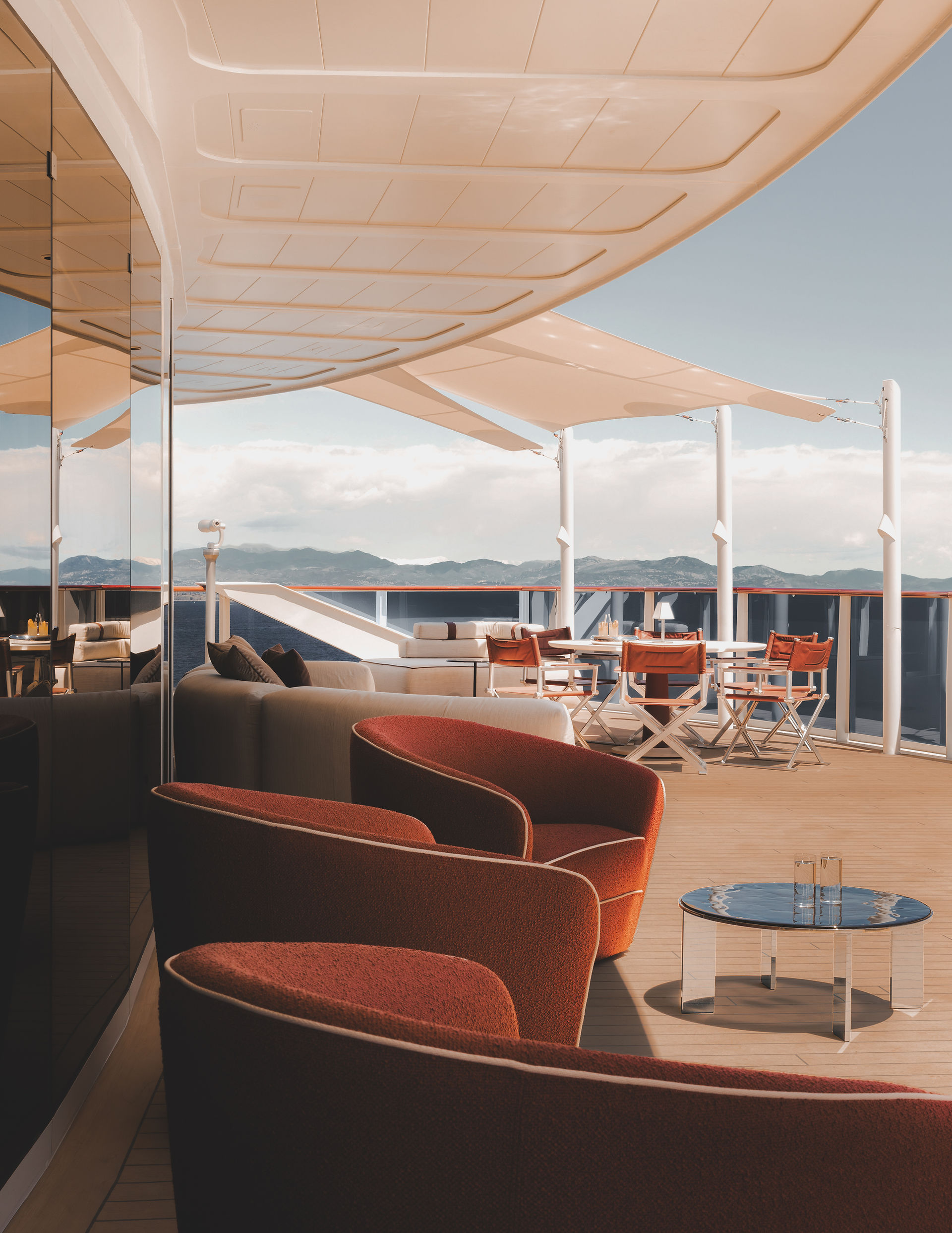 Spacious private terrace at Orient Express Corinthian