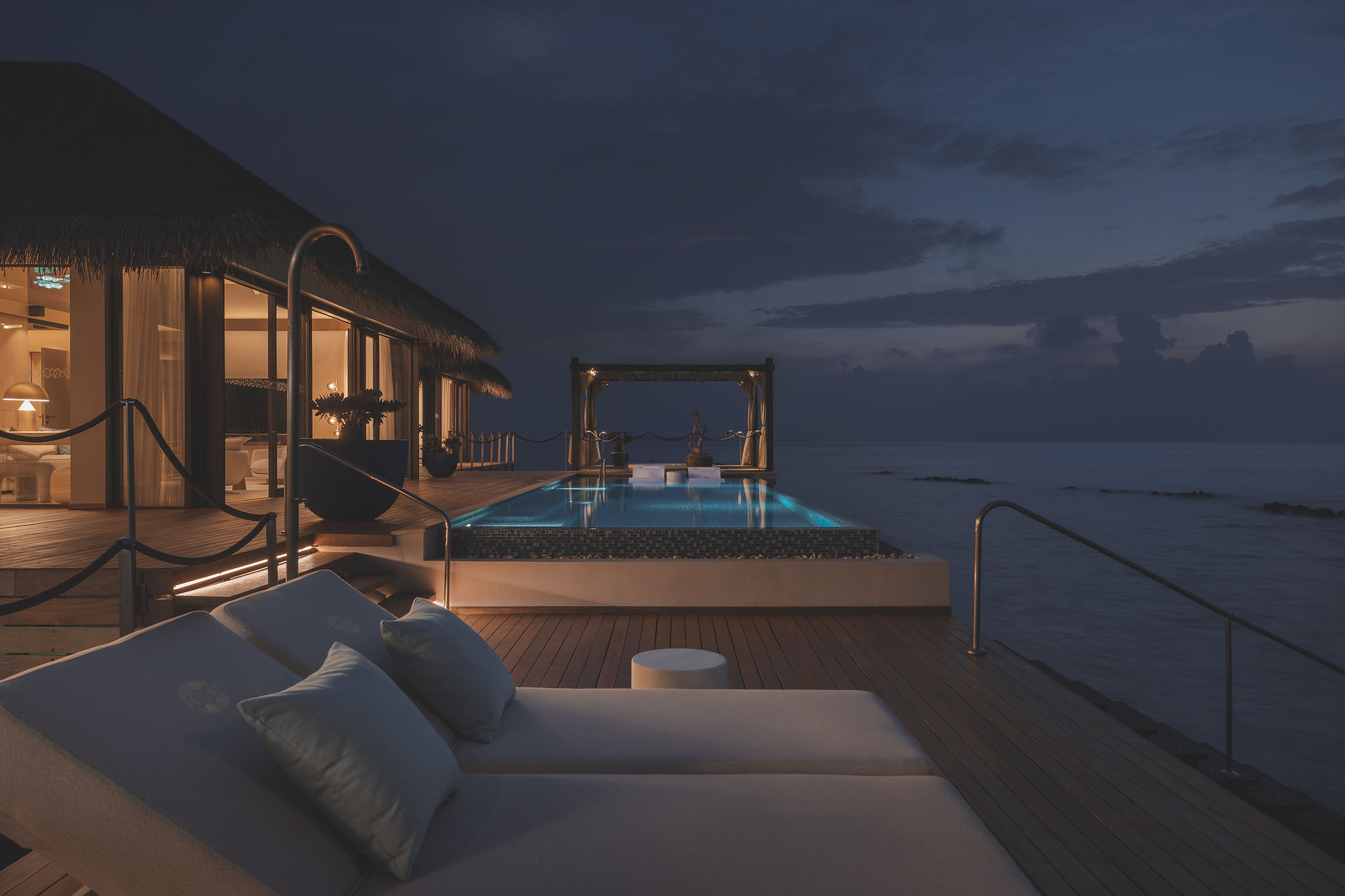 Velaa Private Island accommodation room type Ocean Pool House jacuzzi sun deck outdoor pool