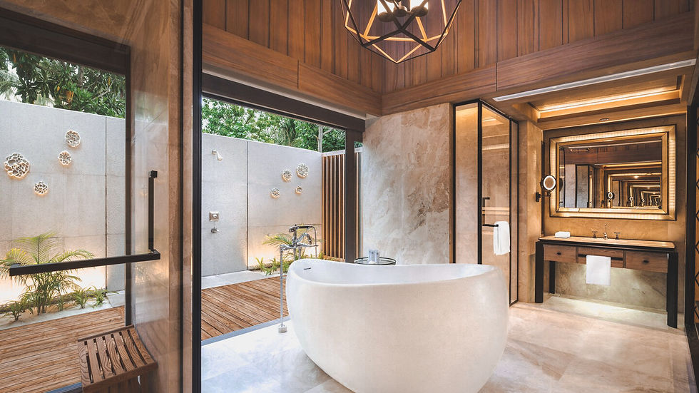 St. Regis Maldives Vommuli Resort Beachfront Villa with Pool Bathroom