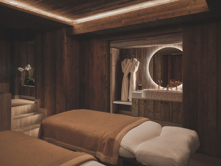 Rosewood Courchevel Le Jardin Alpin Spa and Wellness asaya spa indoor pool treatment rooms