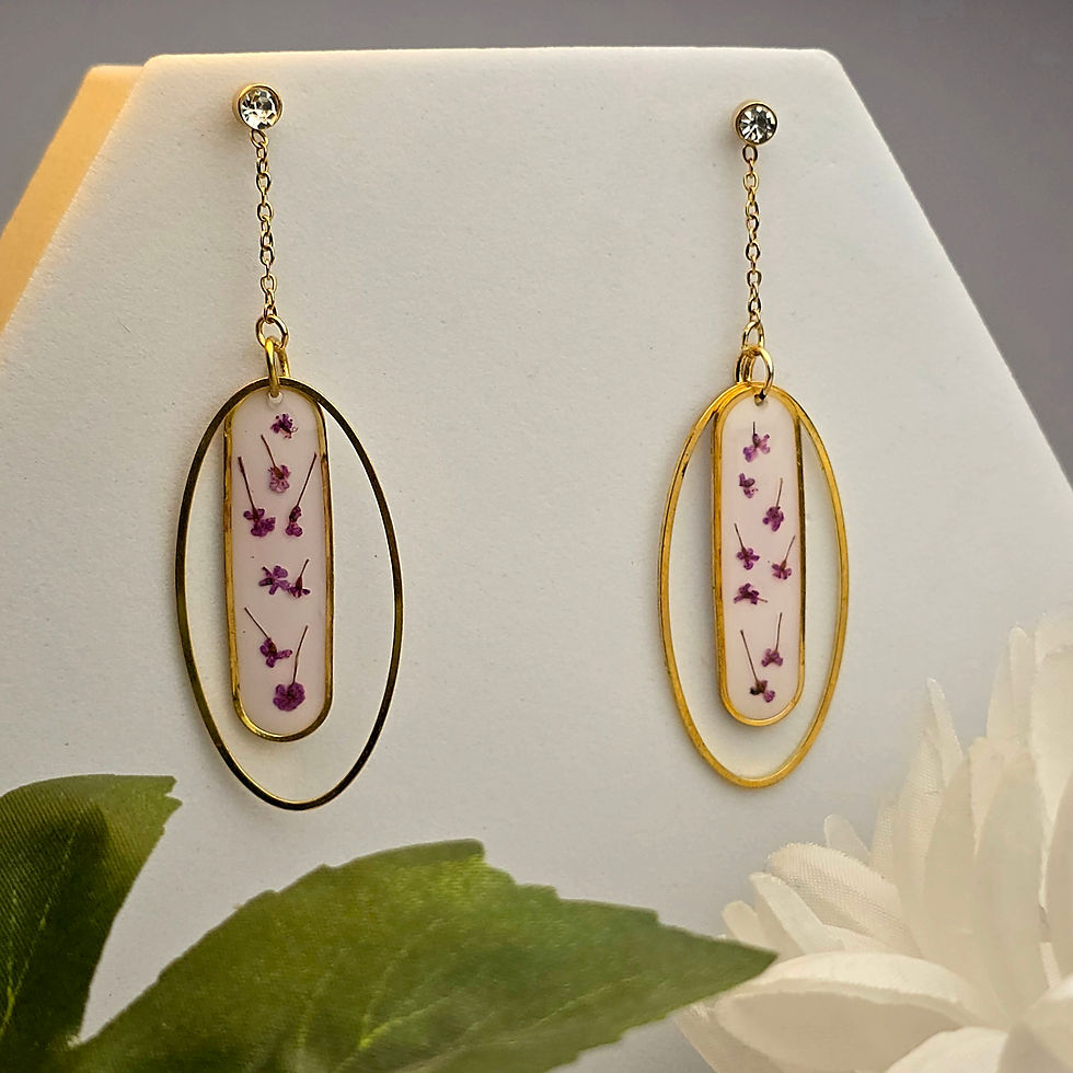 Oval Floral Gold Earrings | Classic Handmade Jewelry Piece