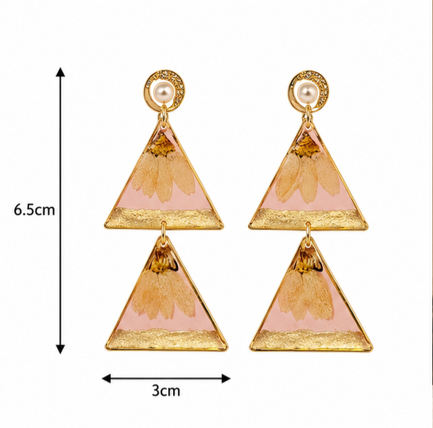 Thumbnail: Pink Daisy Gold Earrings |  Delicate Floral Earrings
