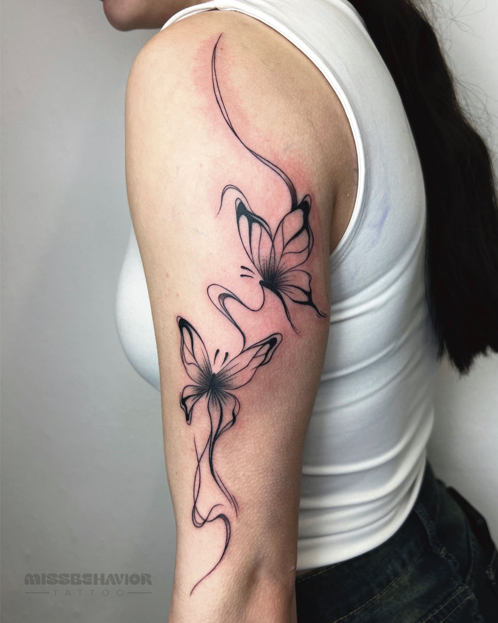 Schwarz-Weiß Tattoo, Blackwork, Oldschool, Traditional