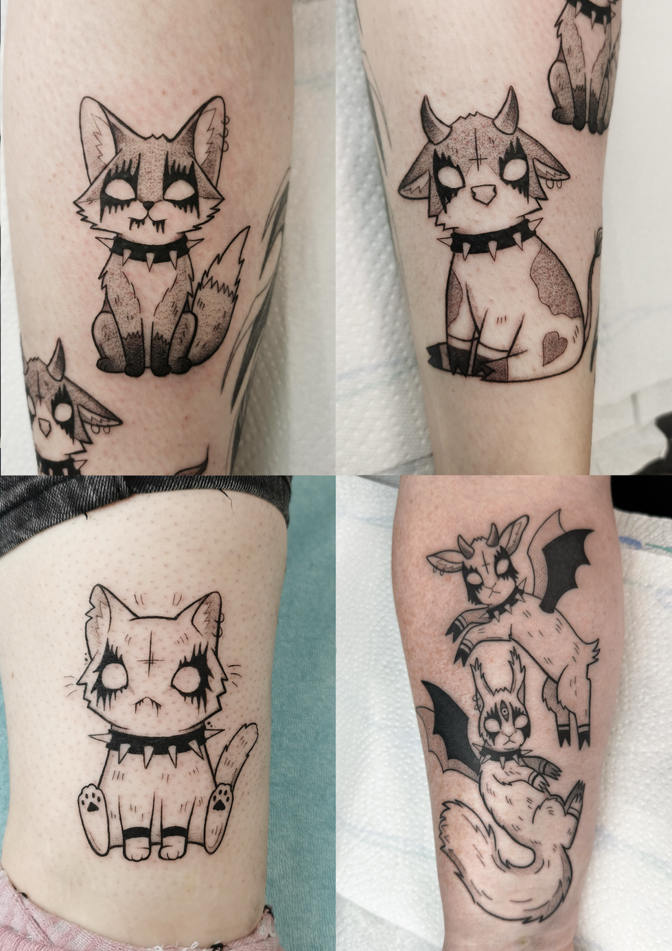 Blackwork, Fineline Tattoo, Kleines Tattoo, Metal/Gothic-Tiere