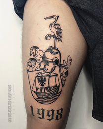 Schwarz-Weiß Tattoo, Blackwork, Oldschool, Traditional