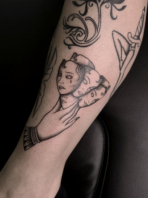masks, masken tattoo, traditional tattoo, oldschool, tattoo