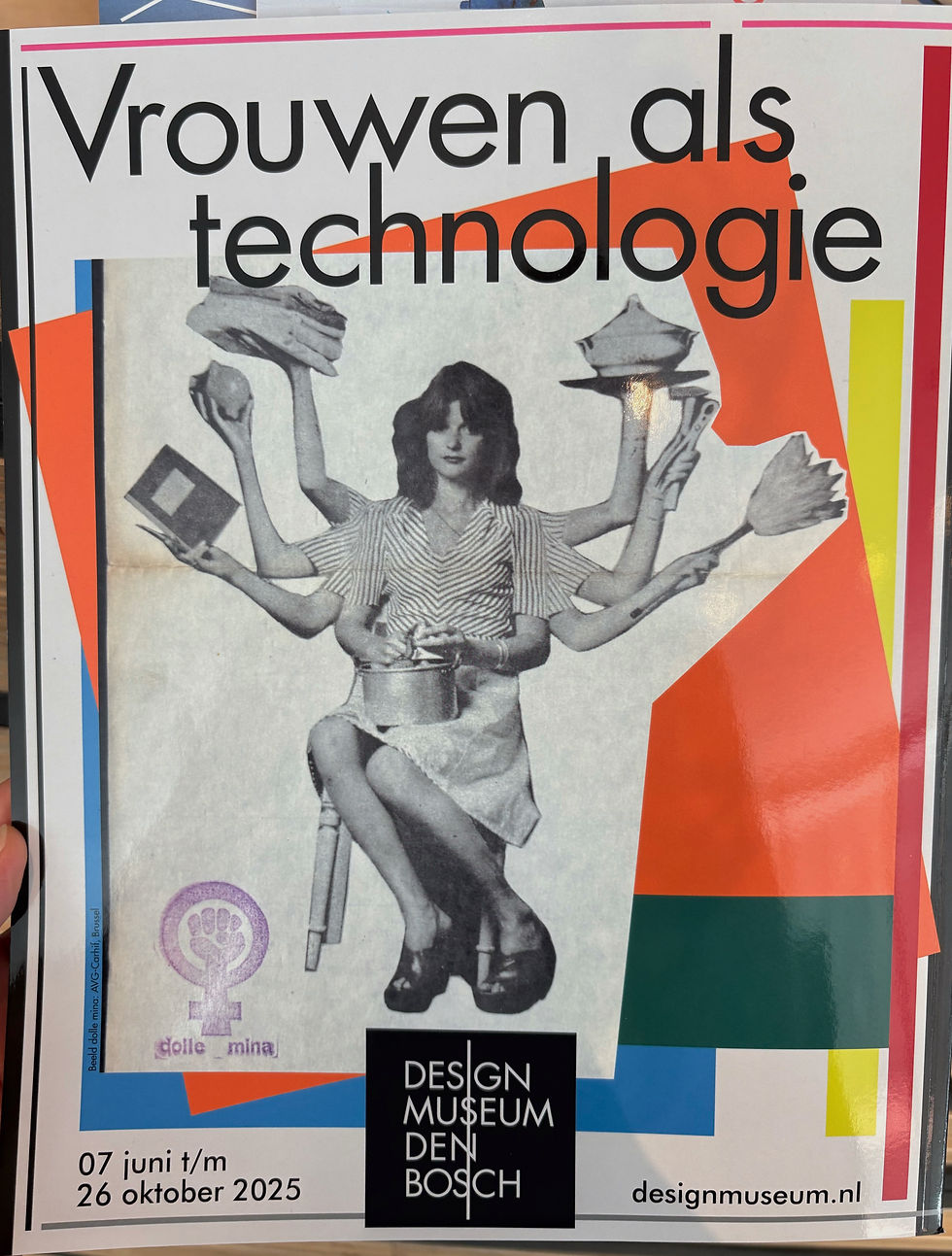 Beelddrager horende bij de tentoonstelling 'Vrouwen als technologie'
