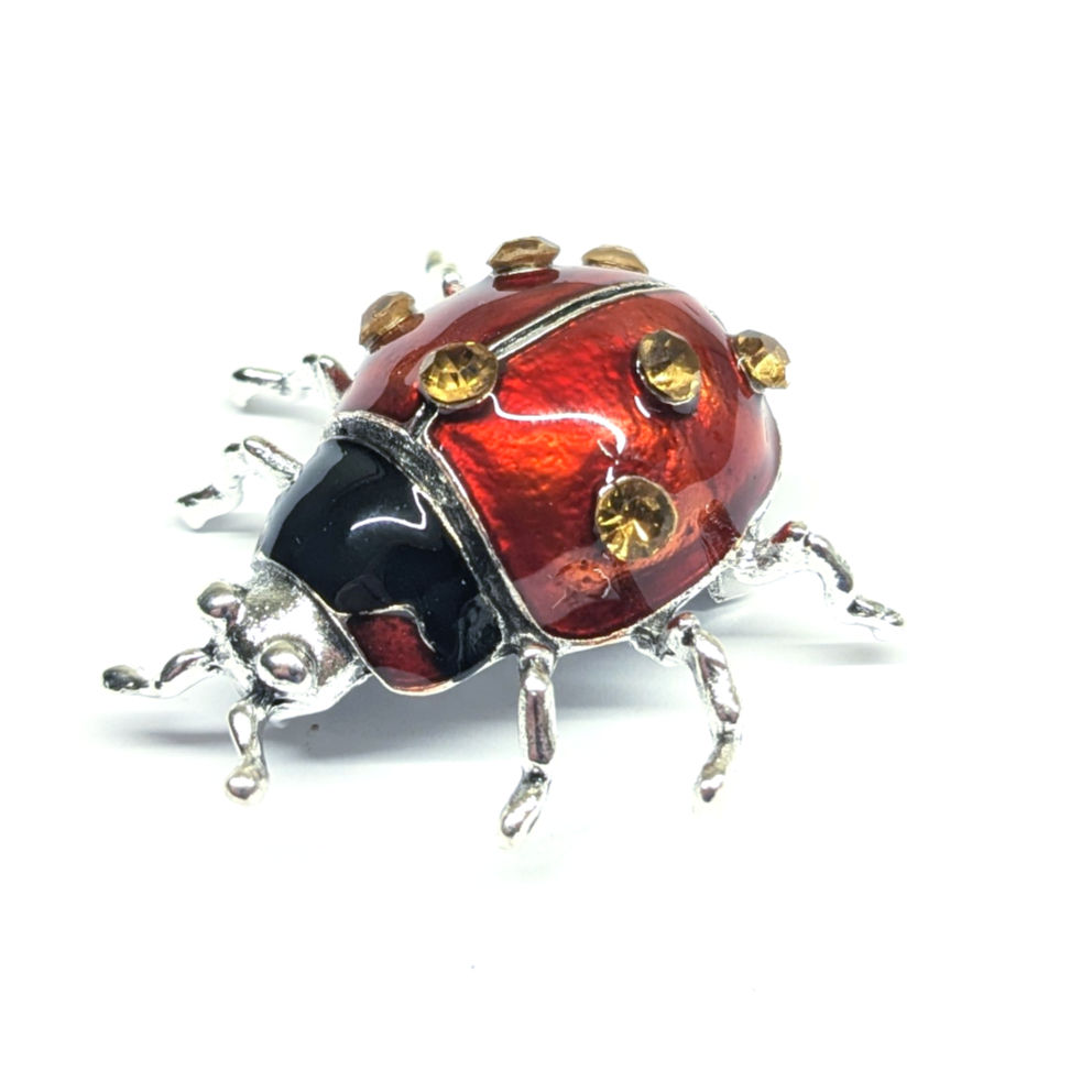 Beautiful Vintage Style Lady Bug Insect Enamel Brooch